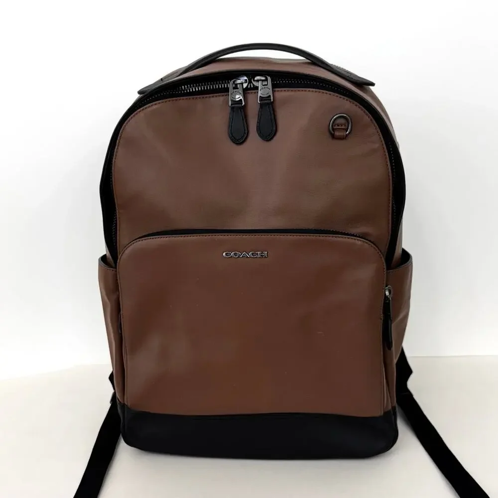 coach graham backpack saddle Men's in QB/Saddle Logo Full Grain Leather Laptop Pocket, Style F37599: Buy Online at Best Price in UAE Coach Graham Backpack, Luxury, Bags